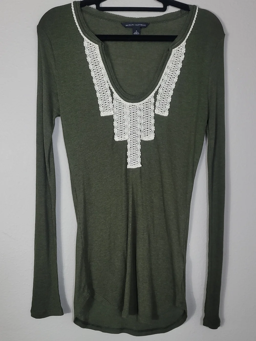 Vintage Banana Republic Ribbed Long Sleeve Shirt Size Small Granola